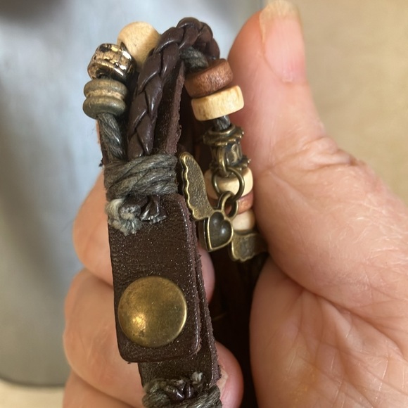 Vintage Style Brown Braided Leather Watch untested as is